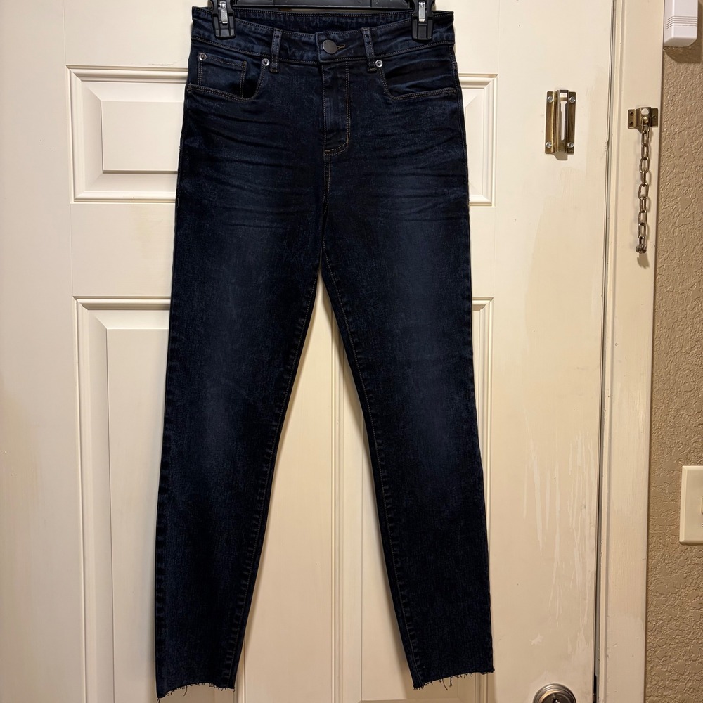 STS Blue Women's Ellie High Rise Skinny Jeans Dark Wash Frayed Hem Size 27